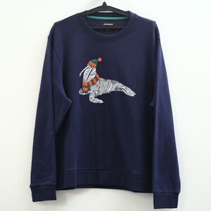 BONOBOS Critter Supersoft Fleece Crew Sweater Embroidered Long Sleeve XL 283610